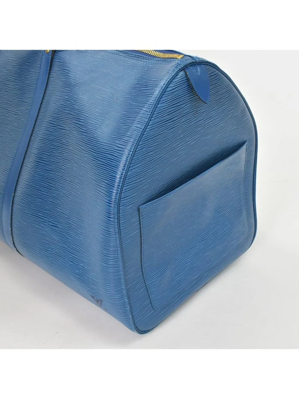 Louis Vuitton Epi Keepall 55 Boston Bag Leather Blue Logo
